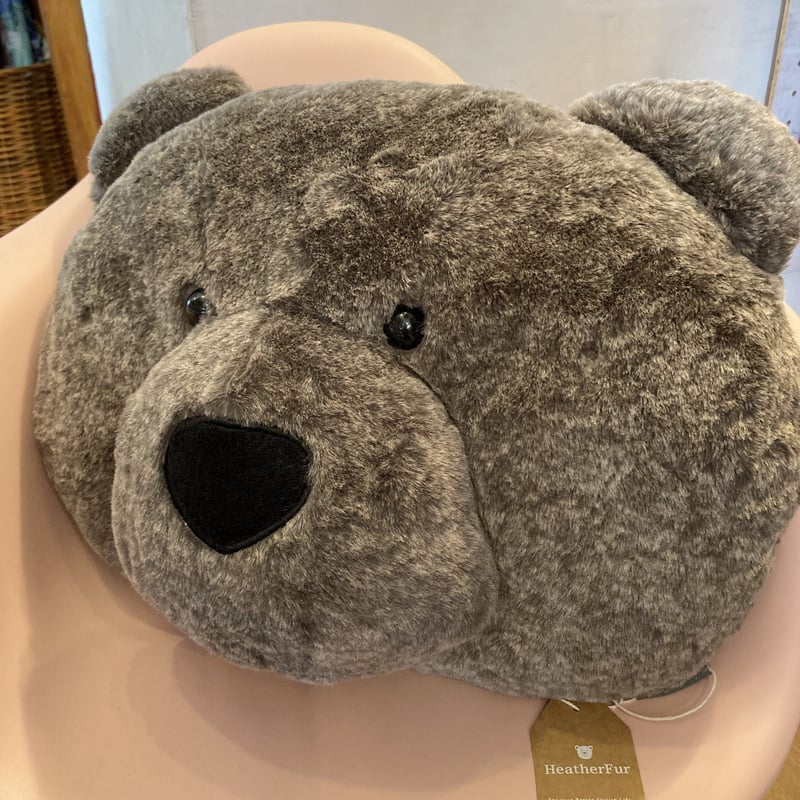 くまかおクッション ブラウン | archetoyama's STORE