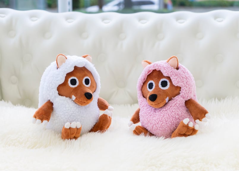 ピンクのぬげるウルフィぬいぐるみ20cm | ハピキャンストア