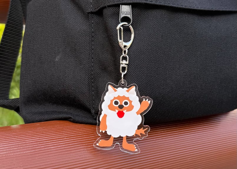 ウルフィのアクリルキーホルダー（やっほー） | ハピキャンストア