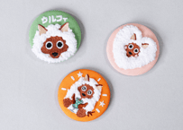 ウルフィ刺繍缶バッジ