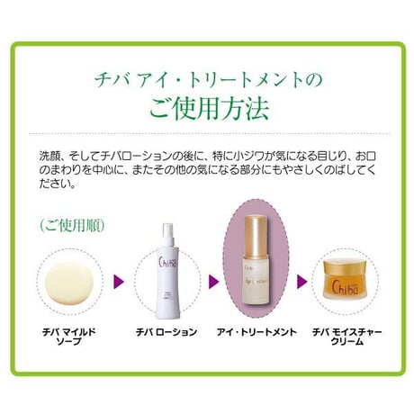 チバ化粧品　目もと・口元の小じわに　“Eye treatment チバ　アイトリートメント”　20ｍｌ ミネラル鉱泉配合