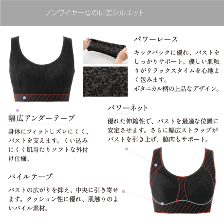 Be-fit おやすみリラクエステ レーシーブラ ナイトブラで就寝時バストケアを習慣に サイズ：４種