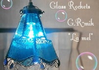 天使の青いらんぷ ステンドグラス 照明 ランプ ペンダント