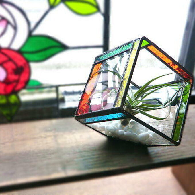テラリウム CUBE エアプランツ セット ステンドグラス | ステンド