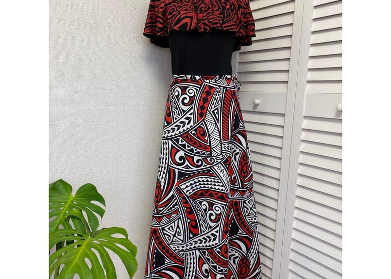 タヒチ柄 ラップスカート | Naana