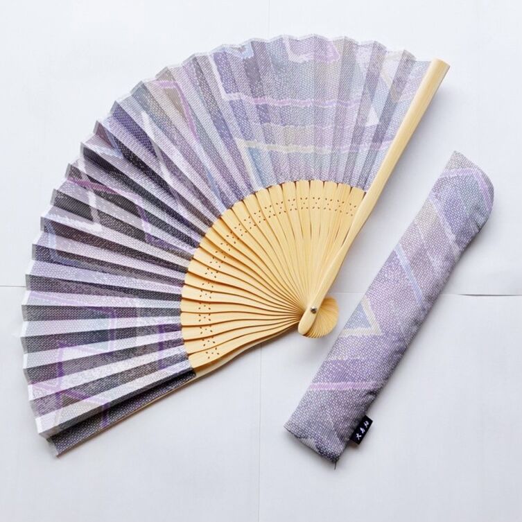 希少 びじん大島 丸神 扇子模様 大島紬反物 12m 大島紬扇子セット | tsumugimura