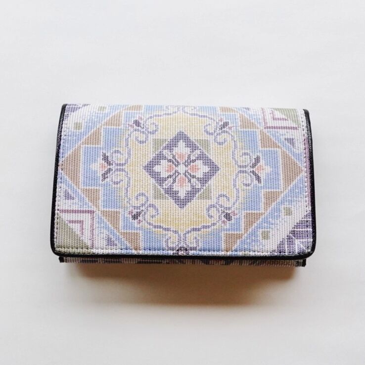 大島紬　かすり　名刺入れ 名刺入れ Type N【Business Card Holder Type N】大島紬・レザー