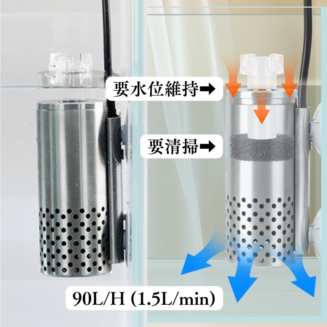 アクアリウム用水面の油膜除去ステンレスサーフェイススキマーX
