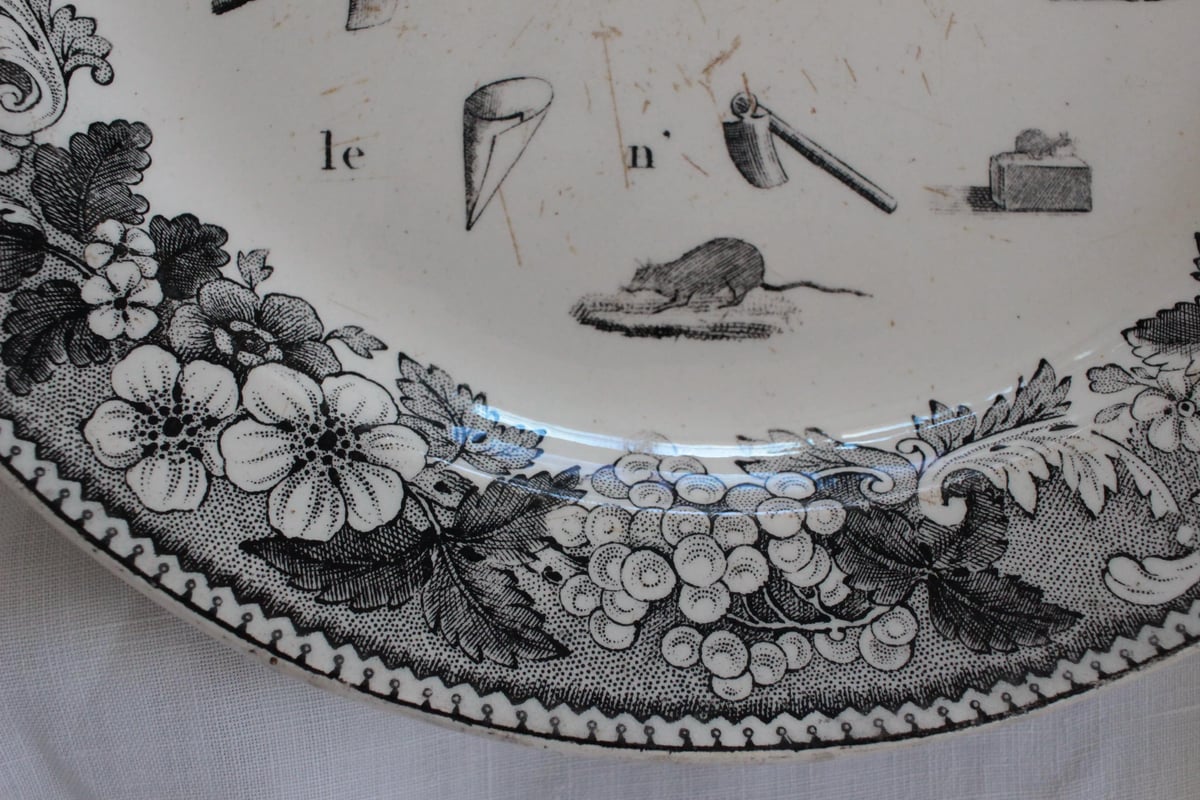 A】Creil et Montereau【クレイユ モントロー】グリザイユプレート | An