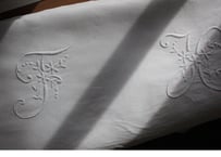 France Antique モノグラムシーツ/MONOGRAM “FK”
