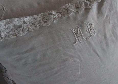 France Antique クッションカバー/MONOGRAM "M・B"
