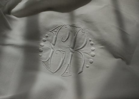 France Antique MONOGRAM /モノグラム大判シーツ【A】