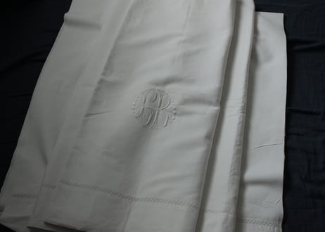 France Antique MONOGRAM /モノグラム大判シーツ【A】