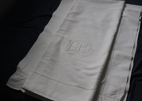 France Antique MONOGRAM /モノグラム大判シーツ【D】