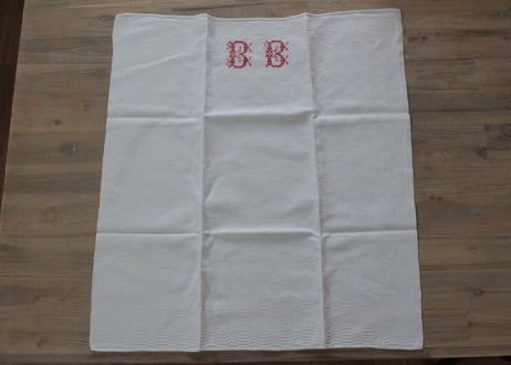 France Antique 手刺繍モノグラムクロス/MONOGRAM“BB”(数量3)