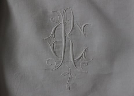 France Antique モノグラムシーツ/MONOGRAM “RC”