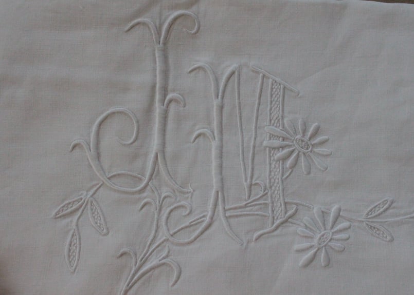 France Antique クッションカバー/MONOGRAM 