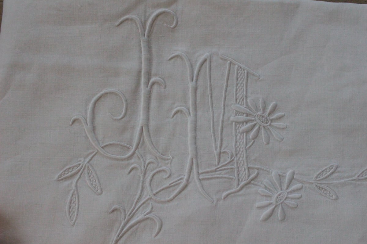 France Antique クッションカバー/MONOGRAM 