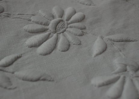 France Antique Linge Ancien Feuilles MONOGRAM“RB”