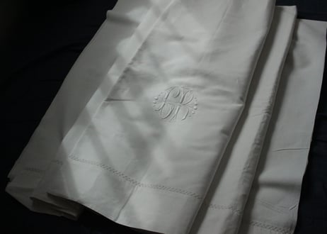 France Antique MONOGRAM /モノグラム大判シーツ【A】
