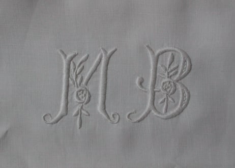 France Antique クッションカバー/MONOGRAM "M・B"