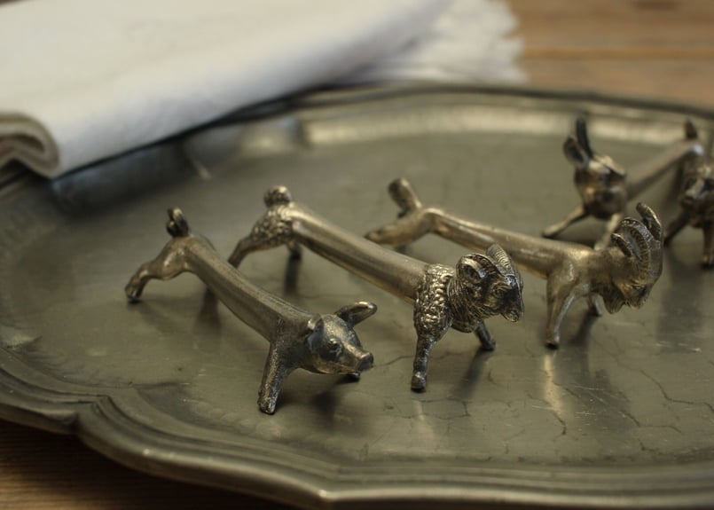 送料無料対象商品】真鍮製 動物達のカトラリーレスト（数量5