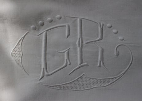 France Antique MONOGRAM /モノグラム大判シーツ【D】