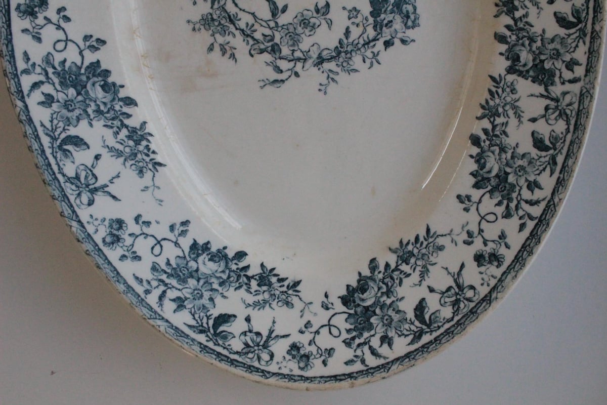 Gien【ジアン】bouquet de rose・オーバルプレート | Antique & B