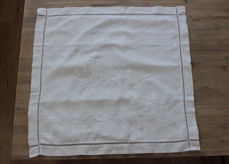 France Antique クッションカバー/MONOGRAM "J・M"