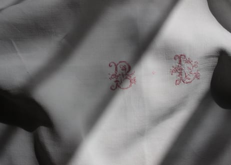 France Antique Linge Ancien Feuilles MONOGRAM“ B・L”大判シート