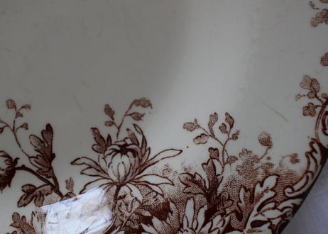 Gien【ジアン】"Fleurs d'Automne"マロン色のスーププレート A~C(数量3)