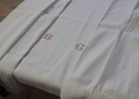 France Antique 赤ラインの大判シート/MONOGRAM "B・G"