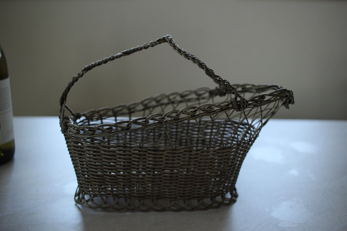 再入荷France Antiqueワイヤープレートのワインパニエ | Antique
