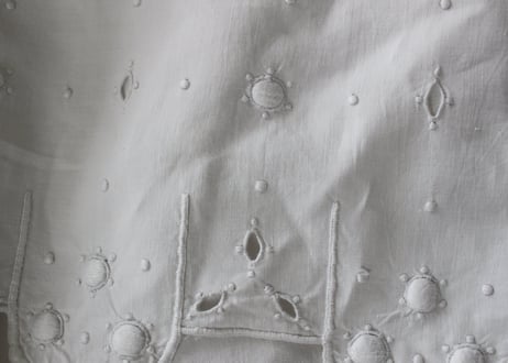 France Antique Linge Ancien Feuilles MONOGRAMピュアリネンの大判シーツ
