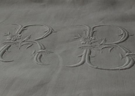 France Antique MONOGRAM“RB”　モノグラム大判シーツ