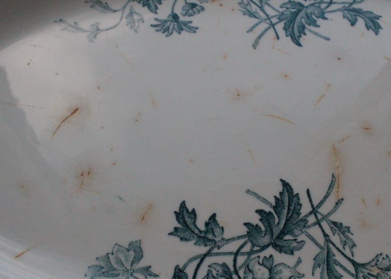 フランス/サルグミンヌ（SARRGUEMINES）ELVIREオーバルblue Sarreguemines 【サルグミンヌ】ELVIRE・オーバルプレート | Antique