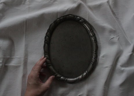 France Antique ovale Etain Pewter オーバル