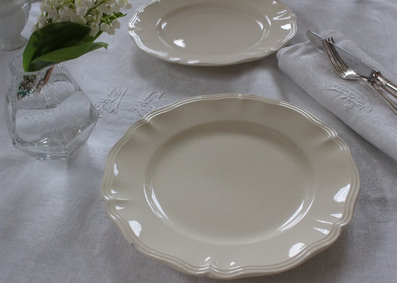 Sarreguemines【サルグミンヌ】花リムアイボリーデザート