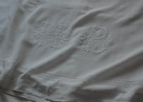 France Antique Linge Ancien Feuilles MONOGRAM“HB”大判シーツ