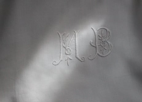 France Antique クッションカバー/MONOGRAM "M・B"