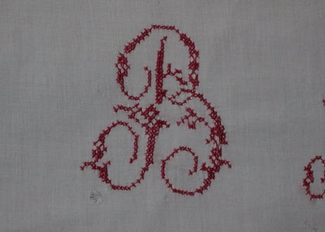 France Antique クッションカバー/MONOGRAM "B・M"