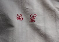 France Antique Linge Ancien Feuilles MONOGRAM“BL”シーツ