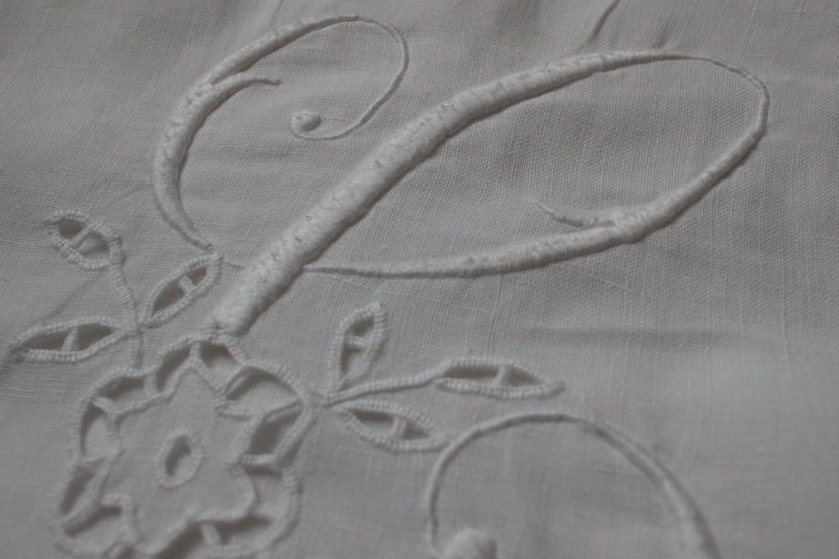 France Antique モノグラムシーツ/MONOGRAM “JC” | Antique