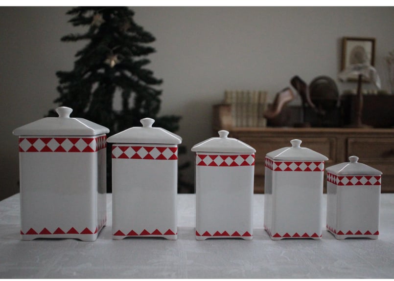 Antique陶器製キャニスターセット | Antique & Brocante R.loger