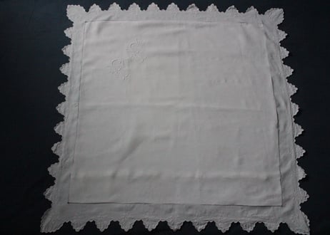 France Antique クッションカバー/MONOGRAM "P・F"