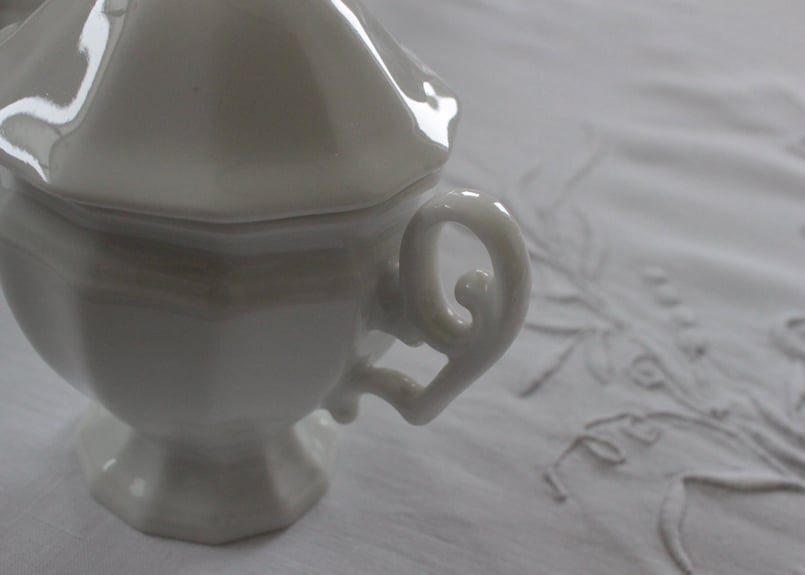 FranceAntiqueクリームポット【ポ・ア・クレム】ポーセレン白磁器