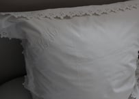 France Antique Whitework MONOGRAM "LH"  クッションカバー大