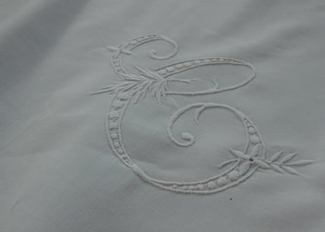 France Antique クッションカバー/MONOGRAM "C"