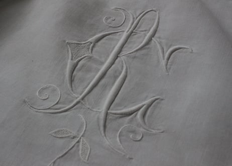 France Antique モノグラムシーツ/MONOGRAM “RC”