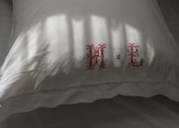 France Antique Whitework MONOGRAM "ML"  クッションカバー